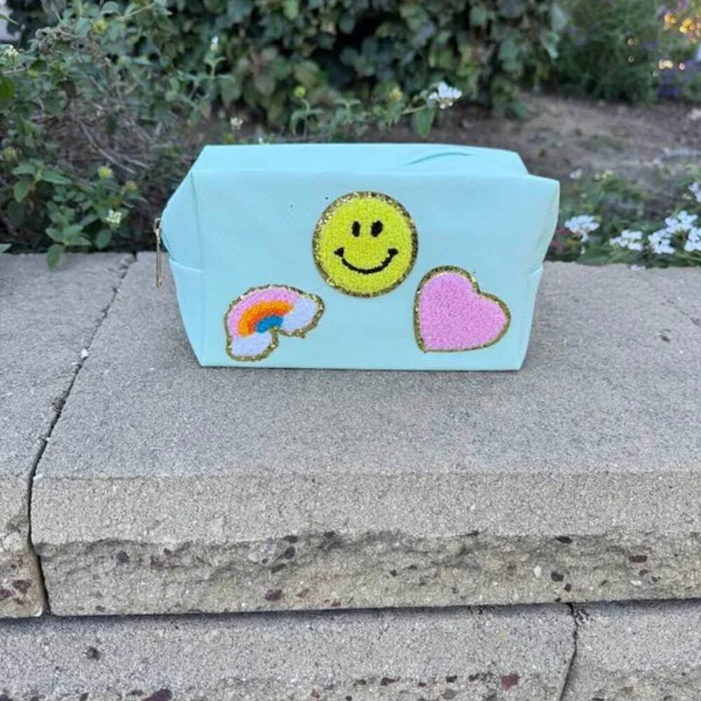 Smiley Patches Make Up Bag